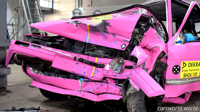 This Vintage Vehicle Crumpled Like Paper During The Same Crash Test As Its Contemporary Successor | Carscoops